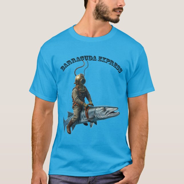 Camiseta Buceador de casco antiguo en barracuda (Anverso)