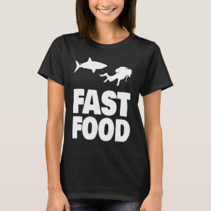 Camiseta Buceador de comida rápida tiburón Scuba Buceador C