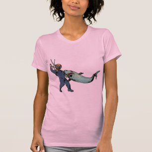 Camiseta Buceador de época con casco de buceo luchando cont