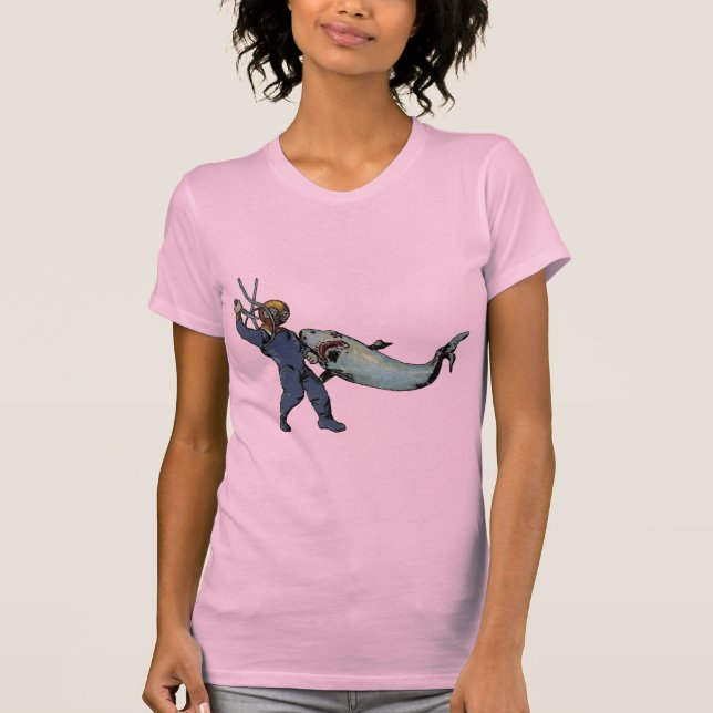 Camiseta Buceador de época con casco de buceo luchando cont (Anverso)