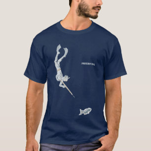 Camiseta Buceador de pesca de punta con pescado