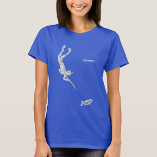 Camiseta Buceador de pesca de punta con pescado
