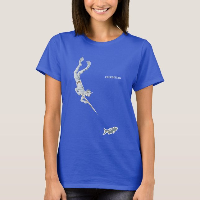 Camiseta Buceador de pesca de punta con pescado (Anverso)