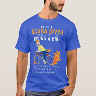 Camiseta Buceador de Scuba como ciclista divertida