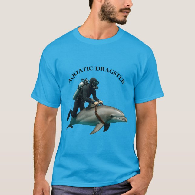 Camiseta Buceador de SCUBA de época montando un delfín URM (Anverso)