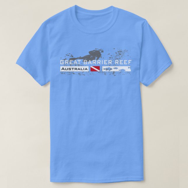 Camiseta Buceador de Scuba Gran Barrera de Arrecifes Austra (Diseño del anverso)