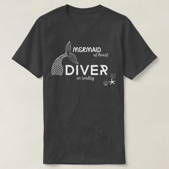Camiseta Buceador de sirena Scuba para los amantes del subm (Diseño del anverso)