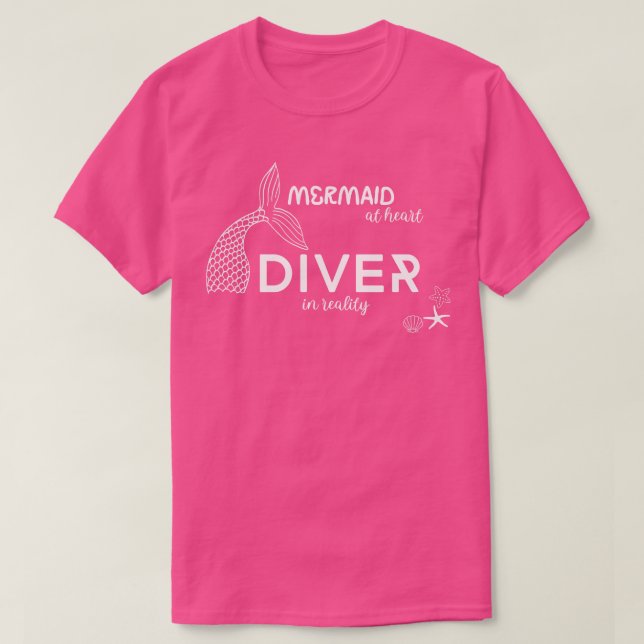 Camiseta Buceador de sirena Scuba para los amantes del subm (Diseño del anverso)