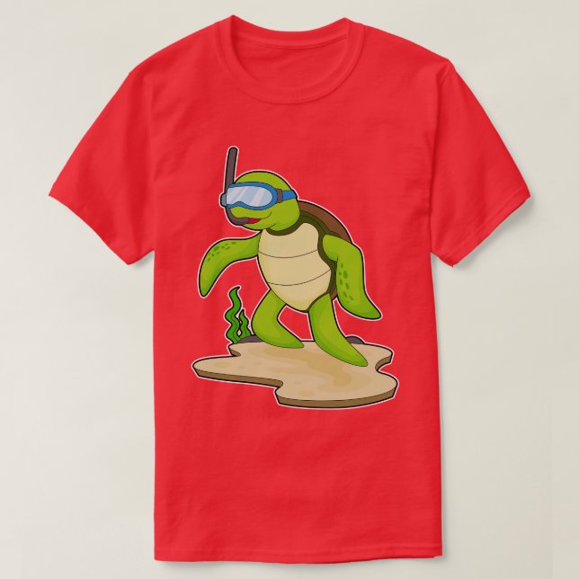 Camiseta Buceador de tortuga Snorkel (Diseño del anverso)
