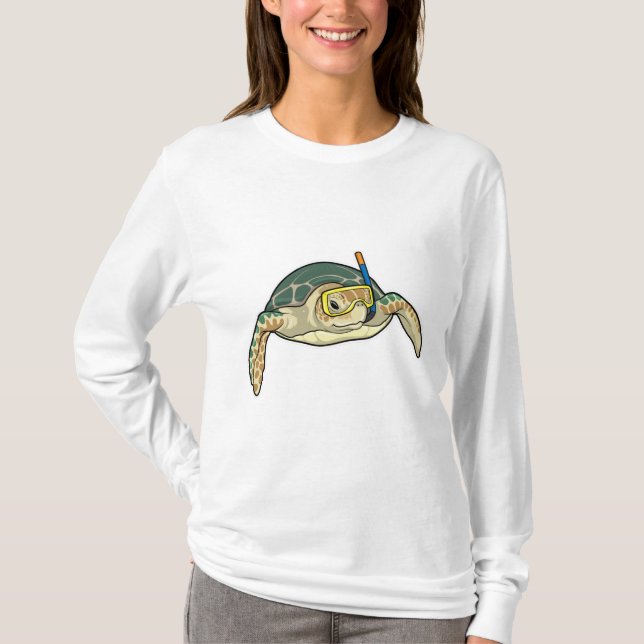 Camiseta Buceador de tortuga Snorkel (Anverso)