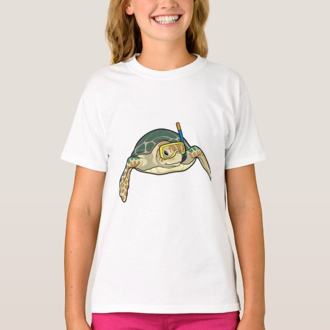 Camiseta Buceador de tortuga Snorkel (Anverso)
