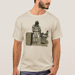 Camiseta Buceador del vintage con el ilustracion del casco