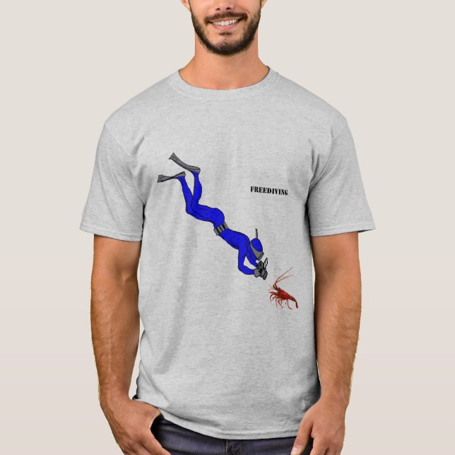 Camiseta Buceador libre fotografiando una langosta espinosa (Anverso)