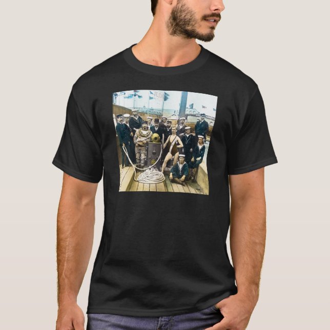 Camiseta Buceador naval real 1891 del casco de protección (Anverso)