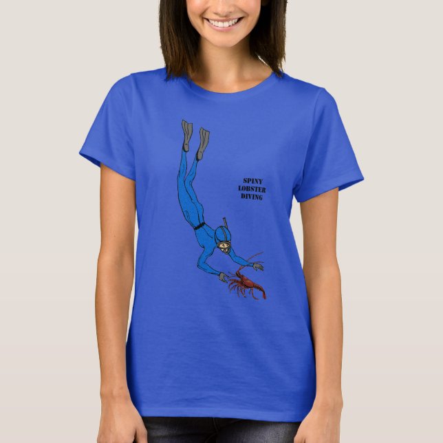 Camiseta Buceador ventilado atrapando una langosta espinosa (Anverso)