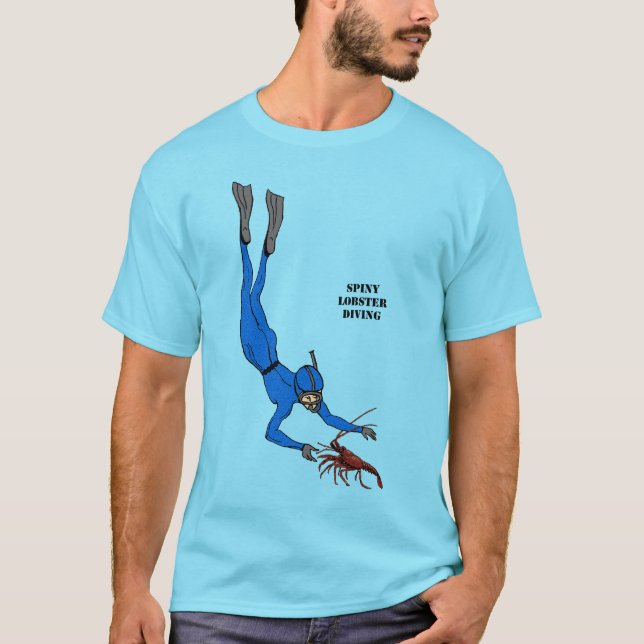 Camiseta Buceador ventilado atrapando una langosta espinosa (Anverso)