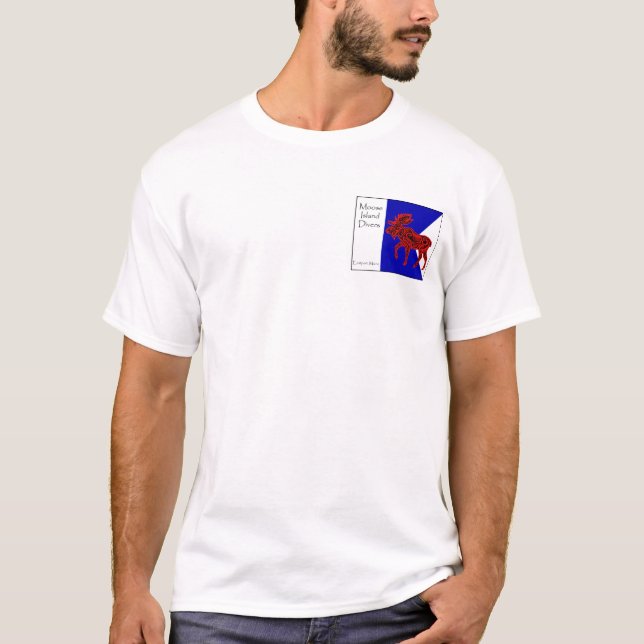 Camiseta Buceadores de la isla de los alces - bandera alfa (Anverso)