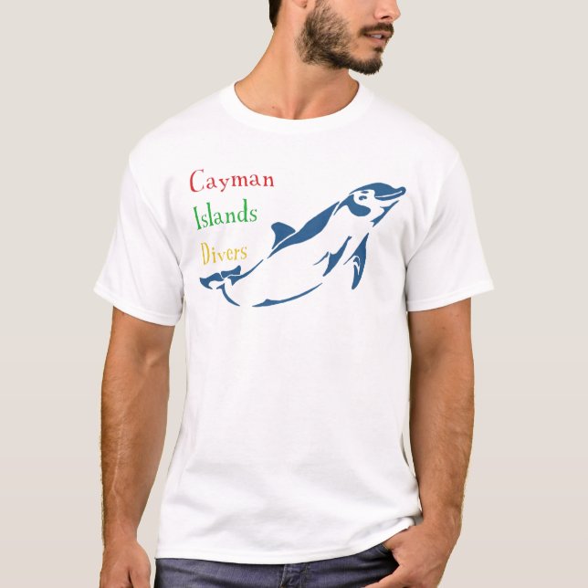 Camiseta Buceadores de las Islas Caimán - delfín (frente) (Anverso)