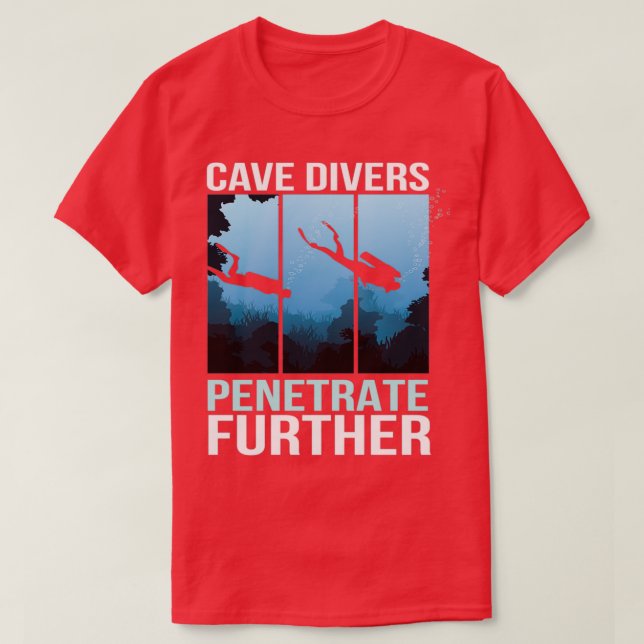 Camiseta Buceadores en cueva penetran buceo (Diseño del anverso)
