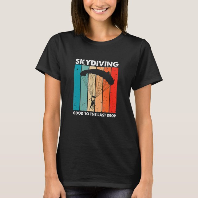 Camiseta Buceando Bien Hasta La Última Caída Retro Skydiver (Anverso)