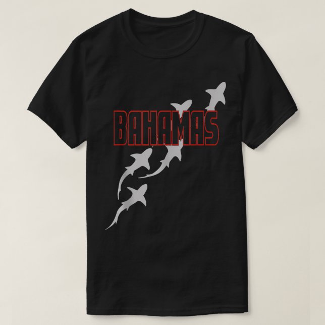Camiseta Buceando en las Bahamas con tiburones (Diseño del anverso)