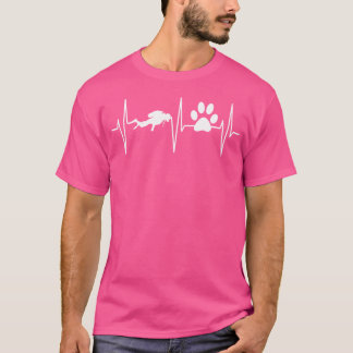 Camiseta Buceando Gracioso Perro Lover Heartbeat Scuba Dive