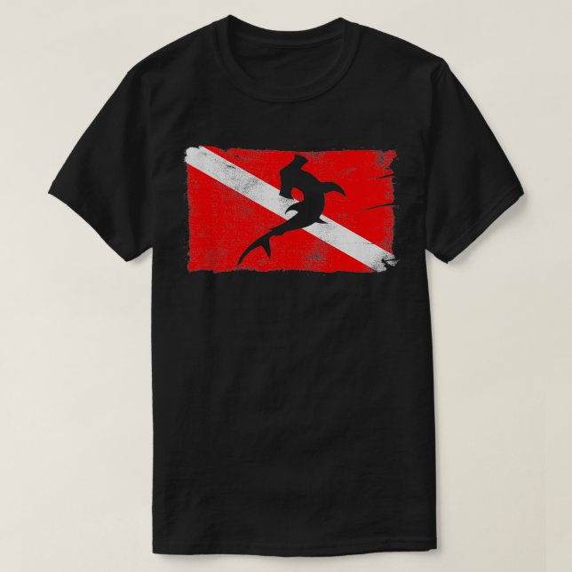 Camiseta Bucear bajo la bandera Hammerhead Silhouette Buceo (Diseño del anverso)
