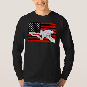 Camiseta Bucear bajo la bandera vintage Scuba Bucear bajo e