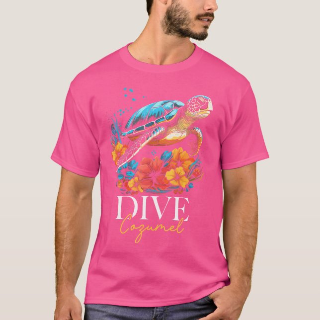 Camiseta Bucear Cozumel Tortuga marina de México Bucear buc (Anverso)