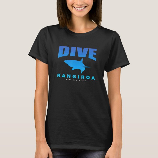 Camiseta Bucear en Rangiroa Tiburón Tiburón Scuba Buceando  (Anverso)