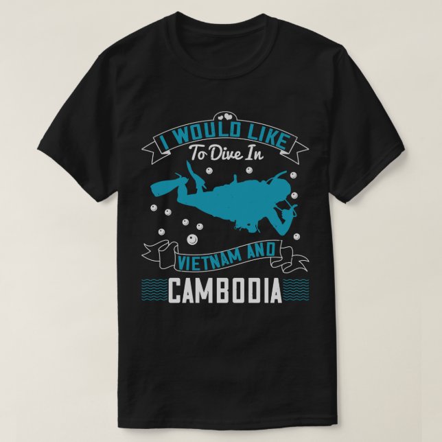 Camiseta Bucear Me Gustaría Bucear En Vietnam (Diseño del anverso)