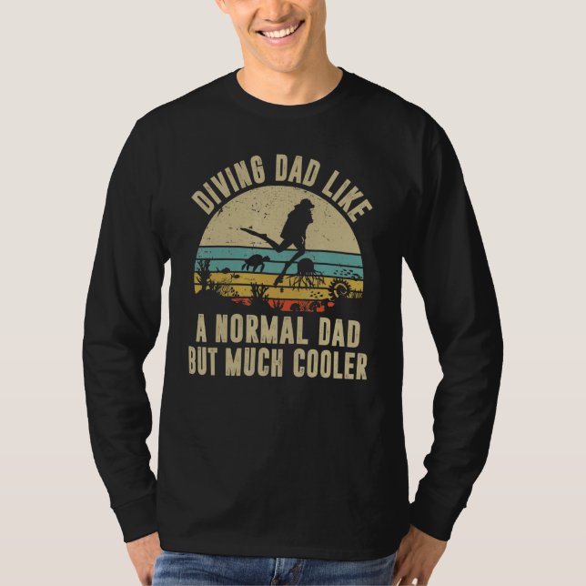 Camiseta Bucear Papá Como Un Papá Normal Pero Mucho Océano  (Anverso)