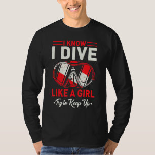 Camiseta Bucear Scuba Buceo Como Un Chica Buceador