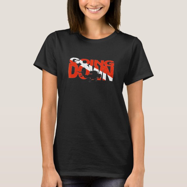 Camiseta Buceo Bajando  Buzo Sumergirse (Anverso)