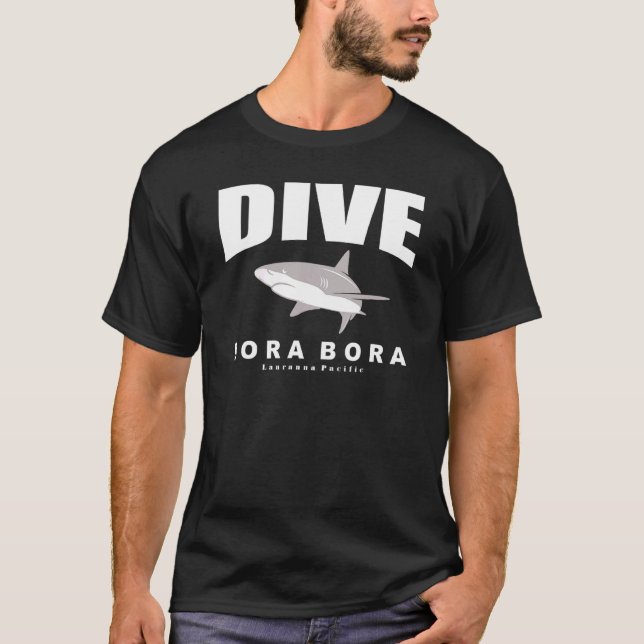 Camiseta Buceo Bora Bora Scuba En Bora Bora Con Shar (Anverso)