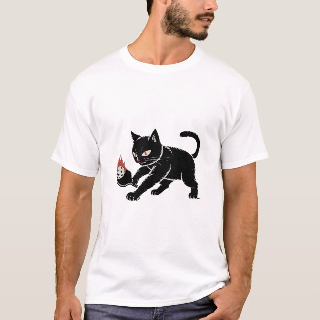 Camiseta Buceo Club de Pickleball Manga Diseño de Gato Hood (Anverso)