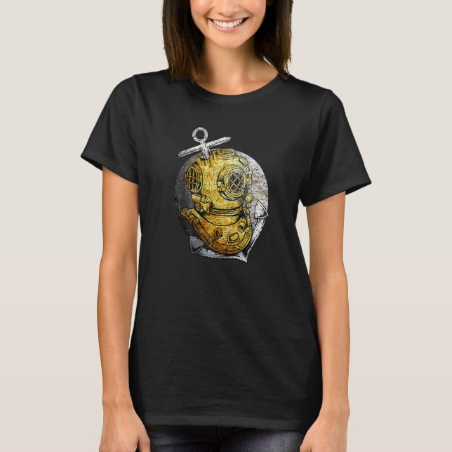 Camiseta Buceo con casco antiguo (Anverso)