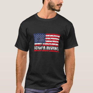 Camiseta Buceo con Equip scuba Para Buceador Patriótico
