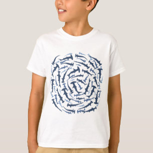 Camiseta buceo con escafandra del tiburón de hammerhead de
