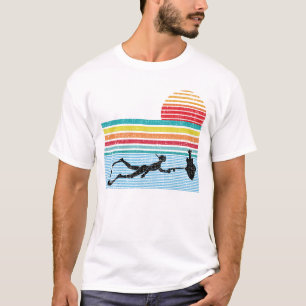 Camiseta Buceo con escafandra subacuático retro de