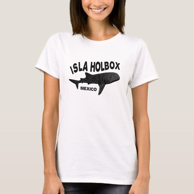 Camiseta Buceo con tiburones ballena Isla Holbox México (Anverso)