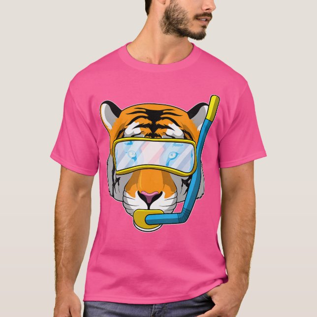 Camiseta Buceo con tigres Goggles Snorkel (Anverso)