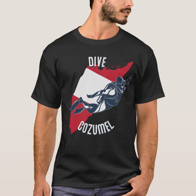 Camiseta Buceo Cozumel Isla Caribe Scuba Submarinismo Cozum (Anverso)