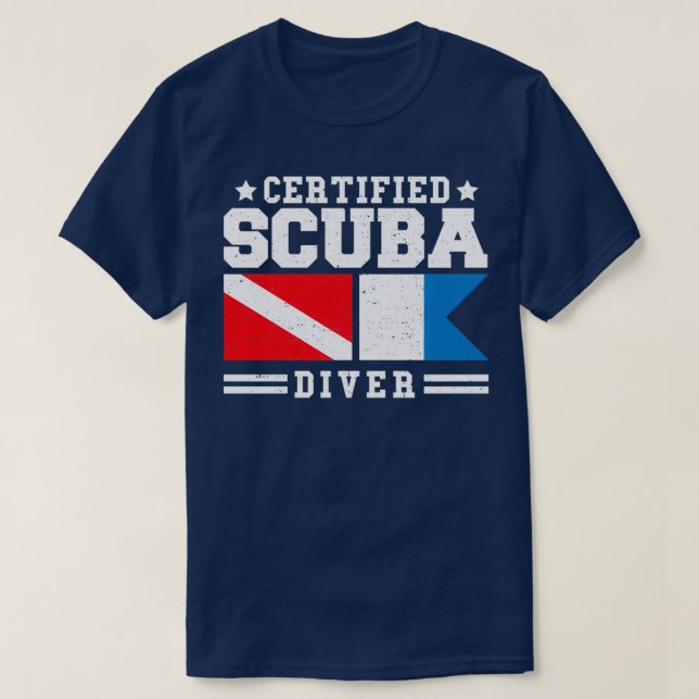 Camiseta Buceo de buceo certificado 1 (Diseño del anverso)