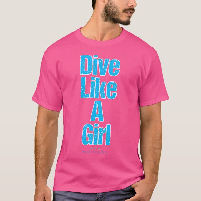 Camiseta Buceo De Chicas Como Una Chica Buceo Vert (Anverso)