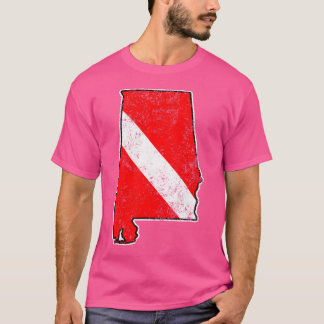 Camiseta Buceo de cosecha Alabama Scuba Mapa de buceo