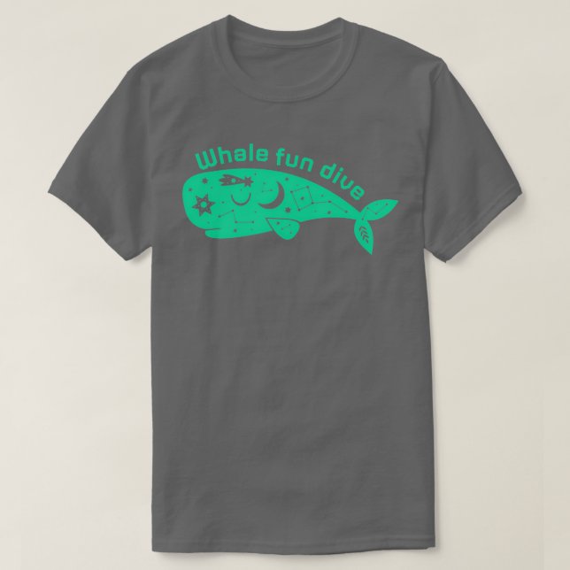 Camiseta Buceo de la diversión de la ballena No8 (Diseño del anverso)