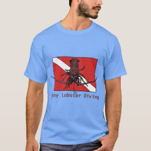 Camiseta Buceo de langosta con bandera roja de buceador aba