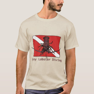 Camiseta Buceo de langosta con bandera roja de buceador aba