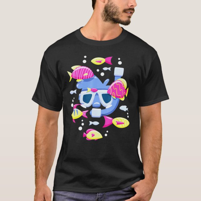 Camiseta Buceo de Peces Submarinos Snorkel Buceo (Anverso)